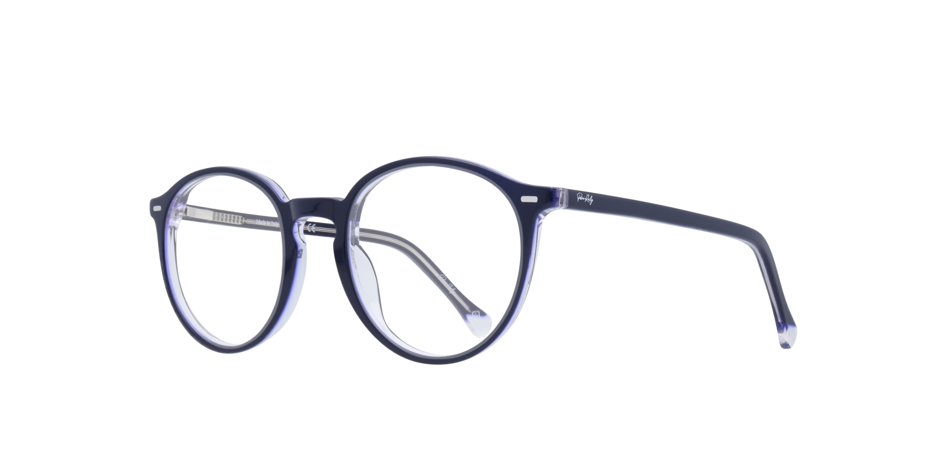 ZEROTHREE Blue AcetateEyeglass Frames for Glasses Direct, Angle View