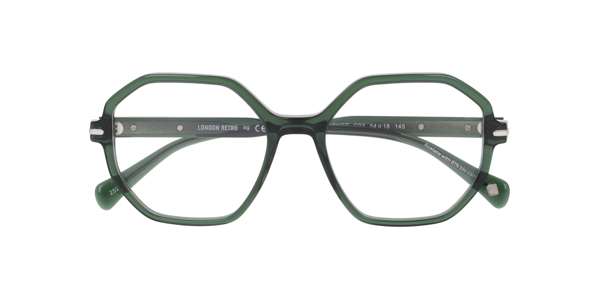New Barnet Transparent Green AcetateEyeglass Frames for Glasses Direct, Closed View
