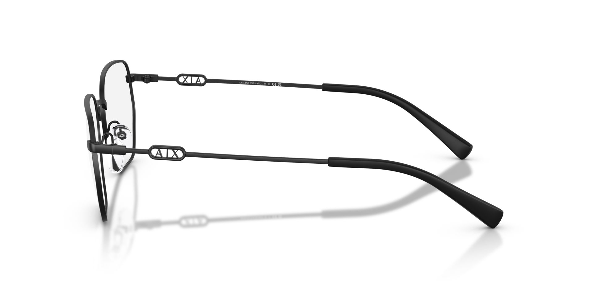 AX1074 Matte Black MetalEyeglass Frames for Glasses Direct, Side View