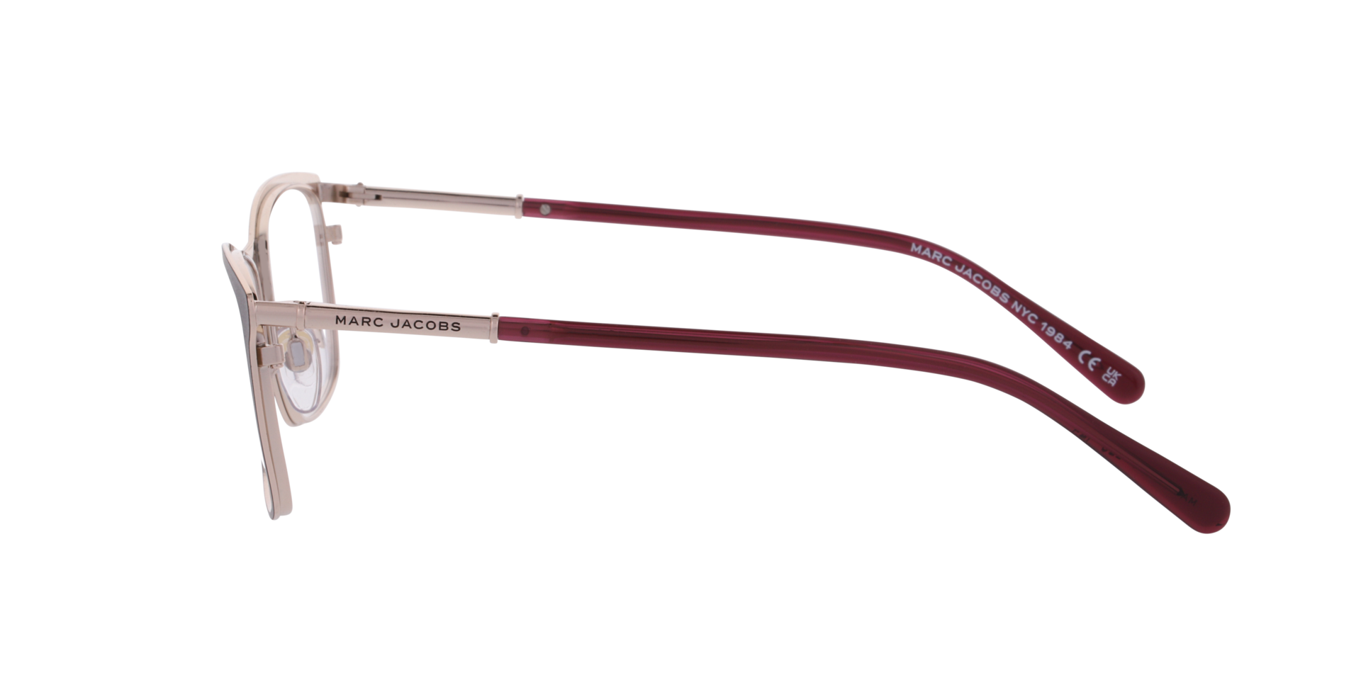 MARC 898/G Burgundy MetalEyeglass Frames for Glasses Direct, Side View