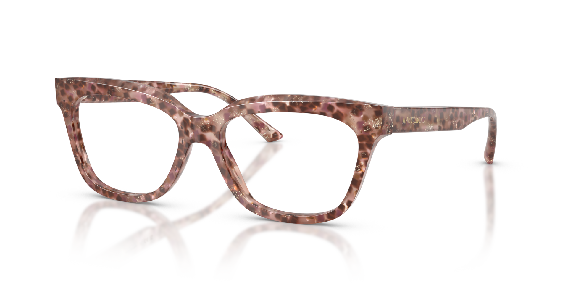 JC3072 Pink Glitter Havana AcetateEyeglass Frames for Glasses Direct, Angle View