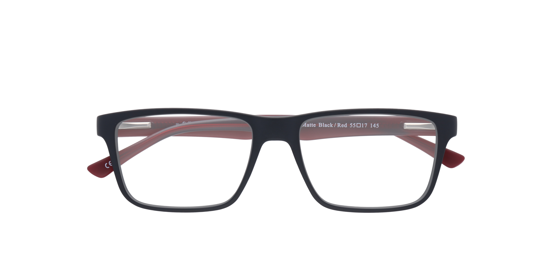 Henry Matte Black & Red PlasticEyeglass Frames for Glasses Direct, Closed View