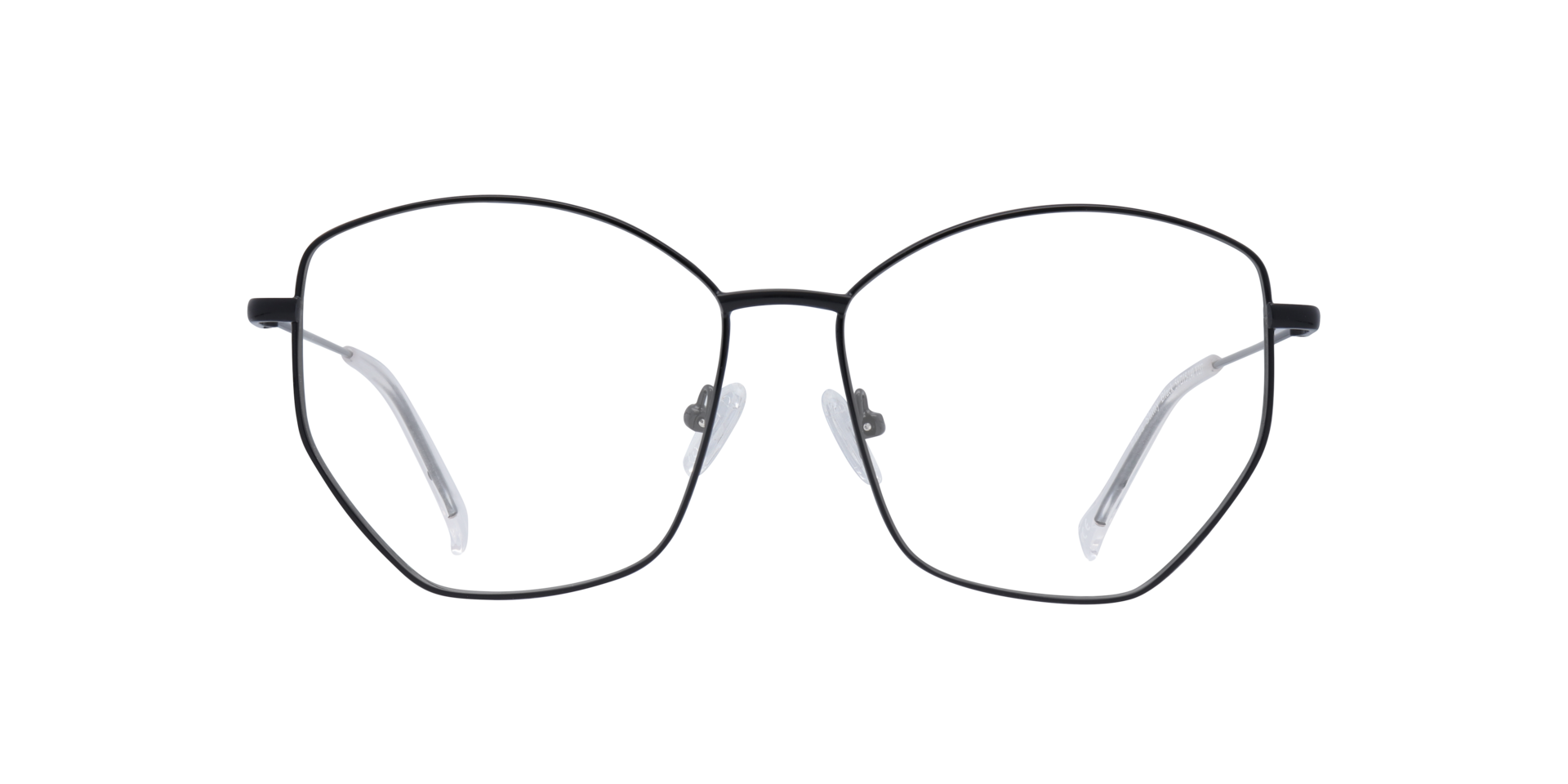 Eliza Shiny Black MetalEyeglass Frames for Glasses Direct, Front View