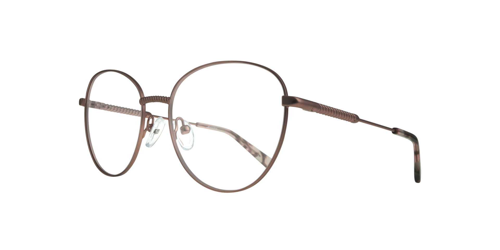 Jane Matte Pink MetalEyeglass Frames for Glasses Direct, Angle View
