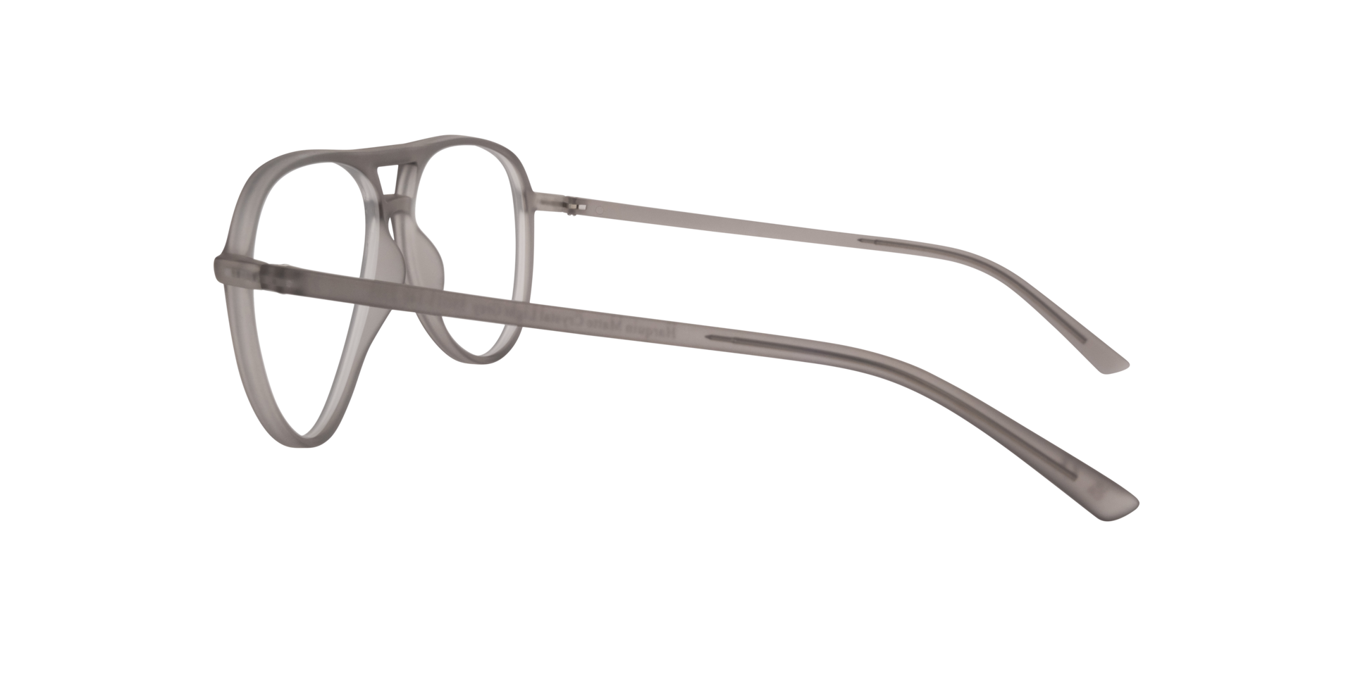 Harquin Matte Crystal Light Grey PlasticEyeglass Frames for Glasses Direct, Side View