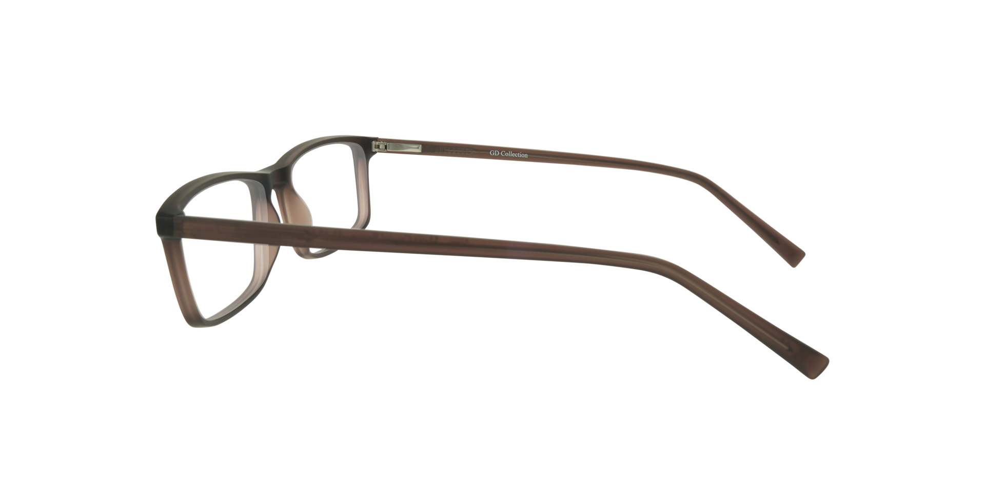 Jerry Matte Crystal Brown PlasticEyeglass Frames for Glasses Direct, Side View