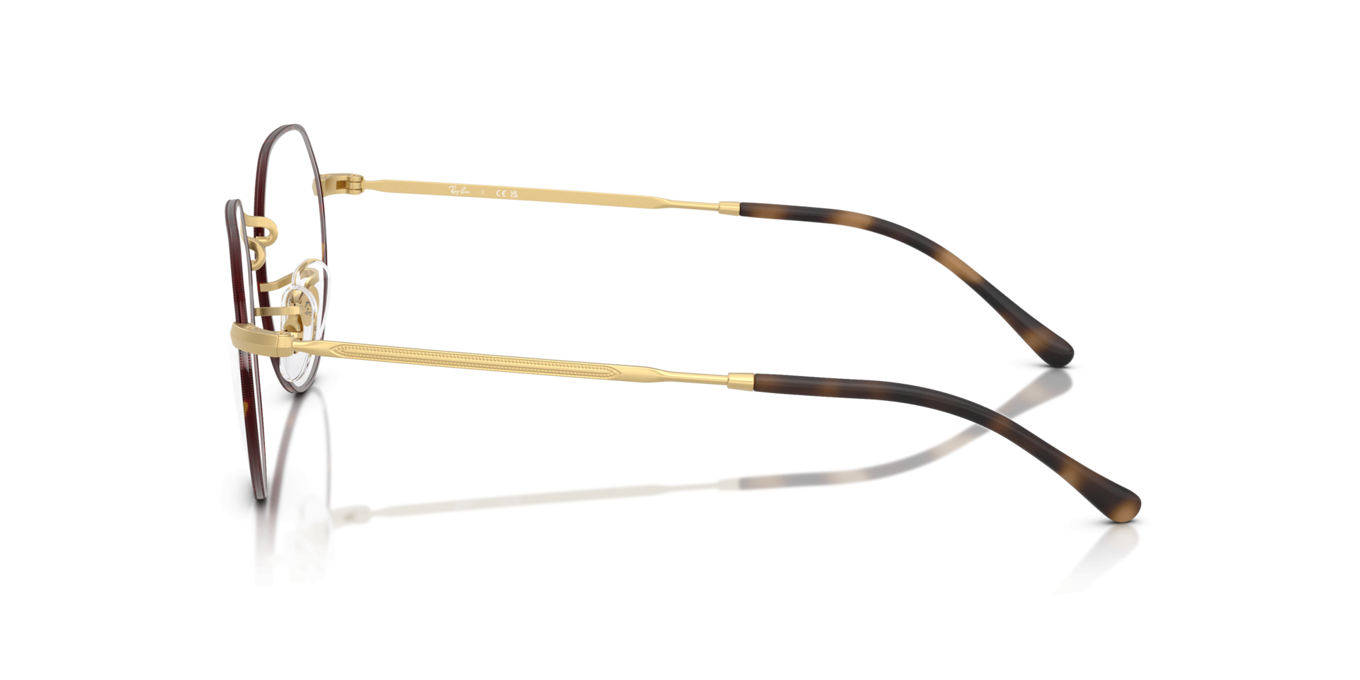 RB6465 Matte Havana On Matte Arista Gold MetalEyeglass Frames for Glasses Direct, Side View