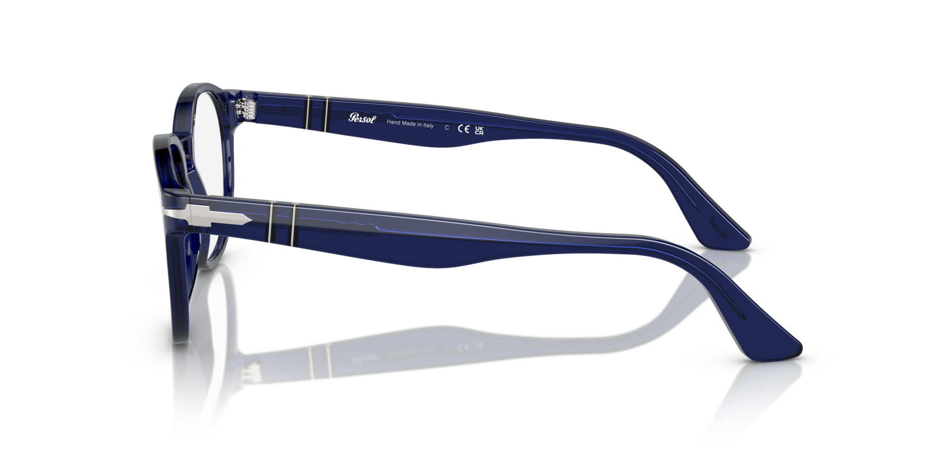 PO3284V Blue AcetateEyeglass Frames for Glasses Direct, Side View