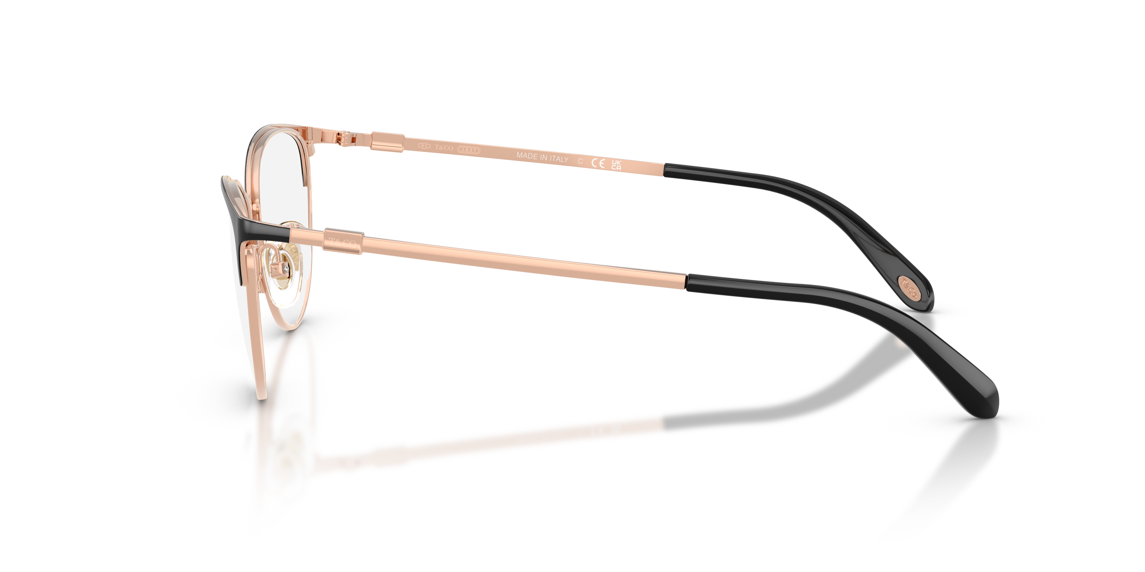 TF1127 Black & Rubedo MetalEyeglass Frames for Glasses Direct, Side View