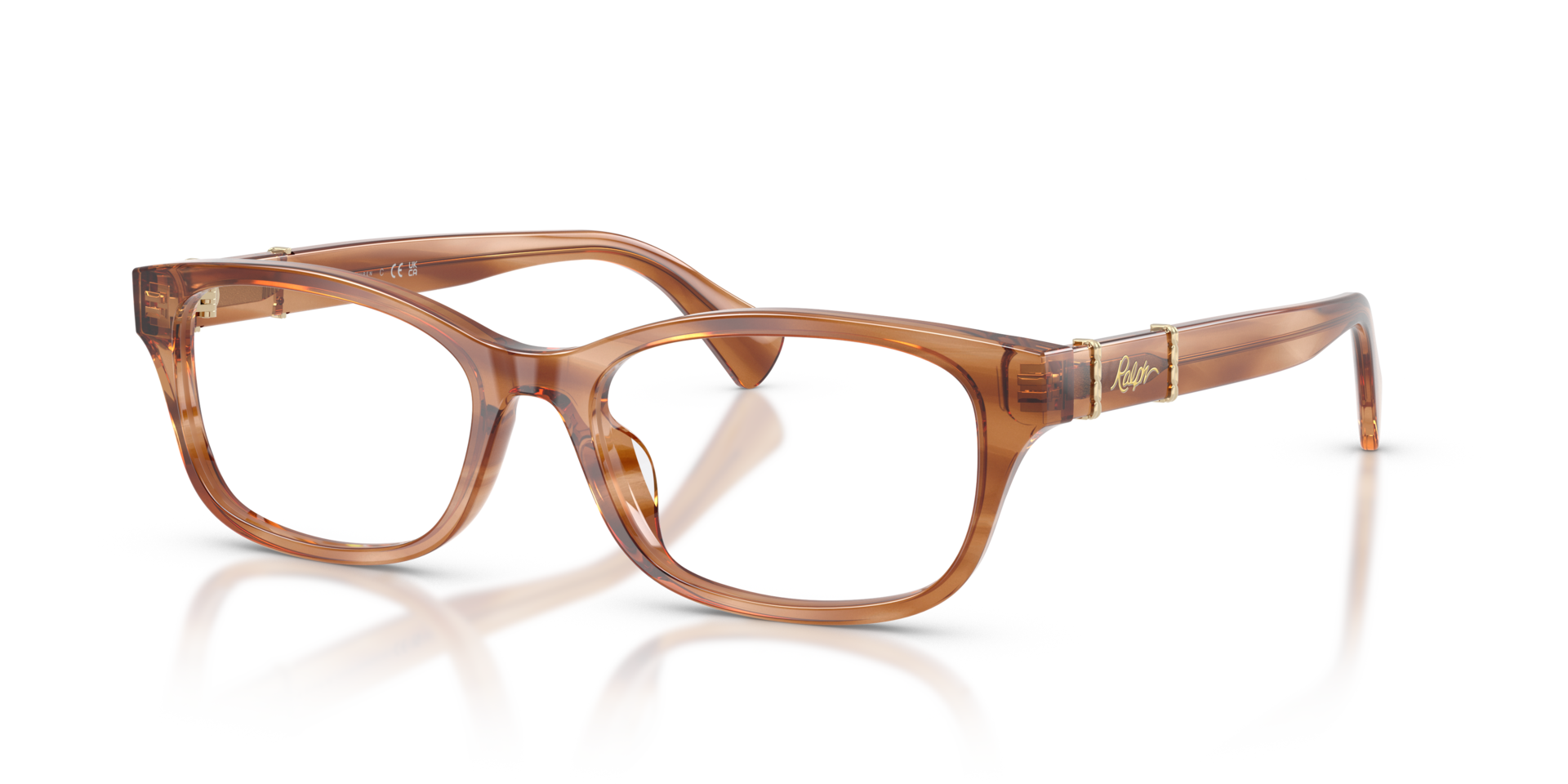 RA7201U Striped Brown AcetateEyeglass Frames for Glasses Direct, Angle View