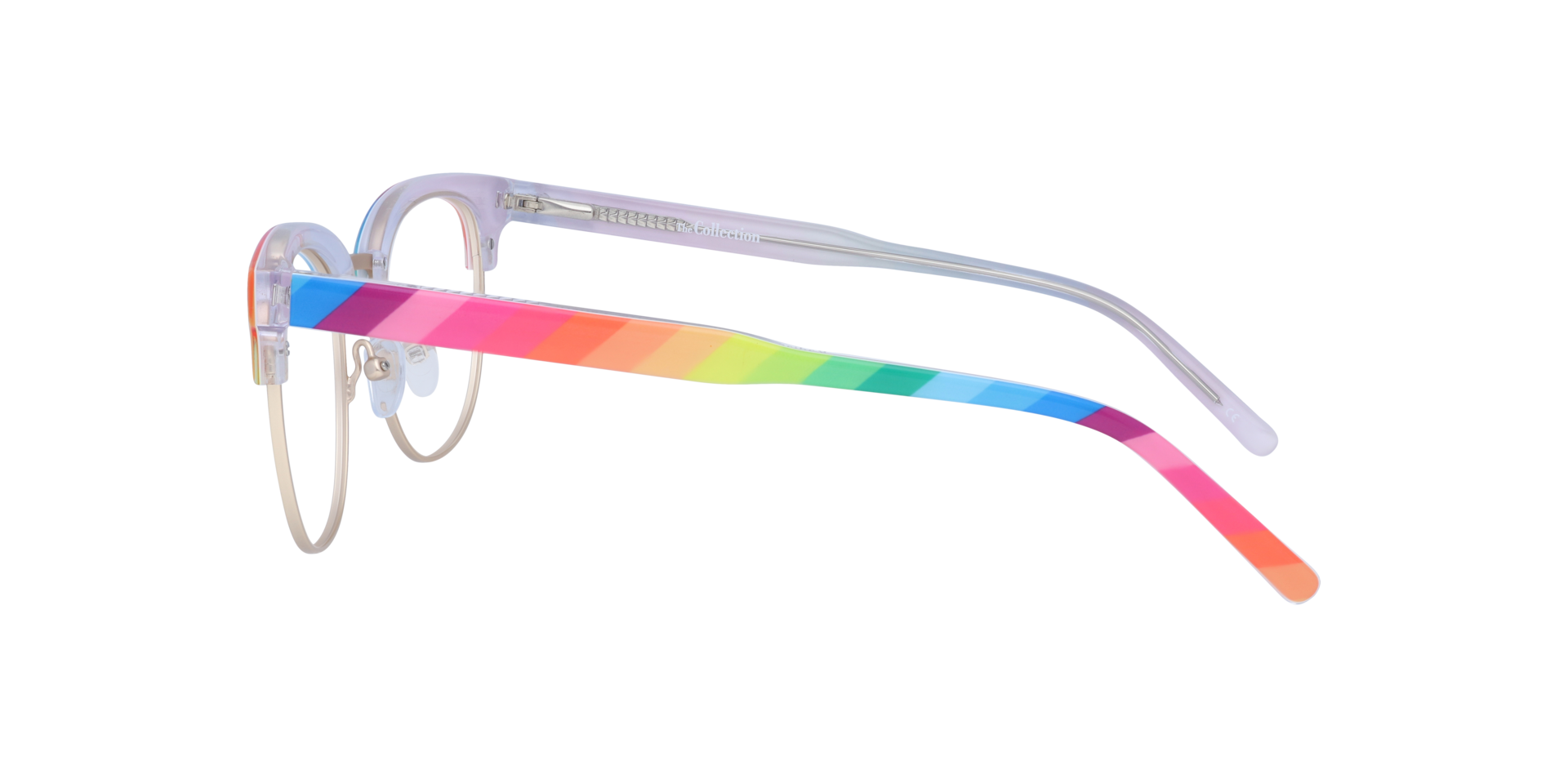 Radiance Clear Crystal & Hd Pattern MetalEyeglass Frames for Glasses Direct, Side View