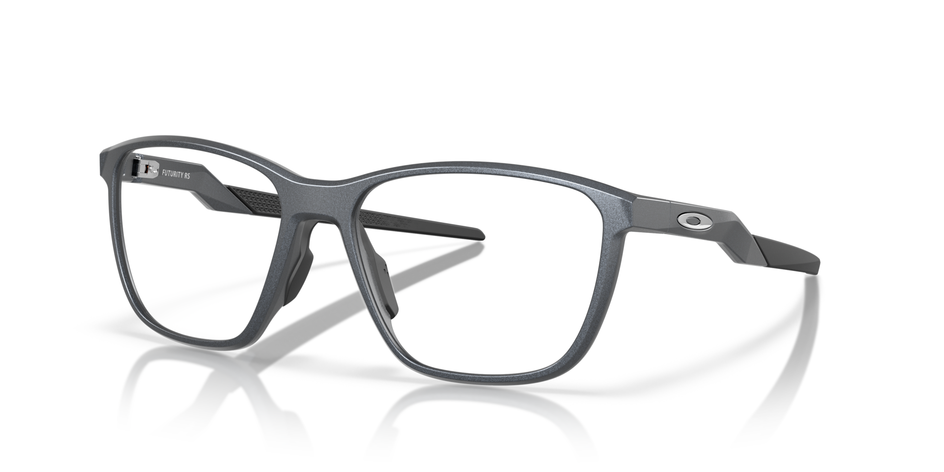 Futurity RS Matte Blue Steel PlasticSunglass Frames for Glasses Direct, Angle View