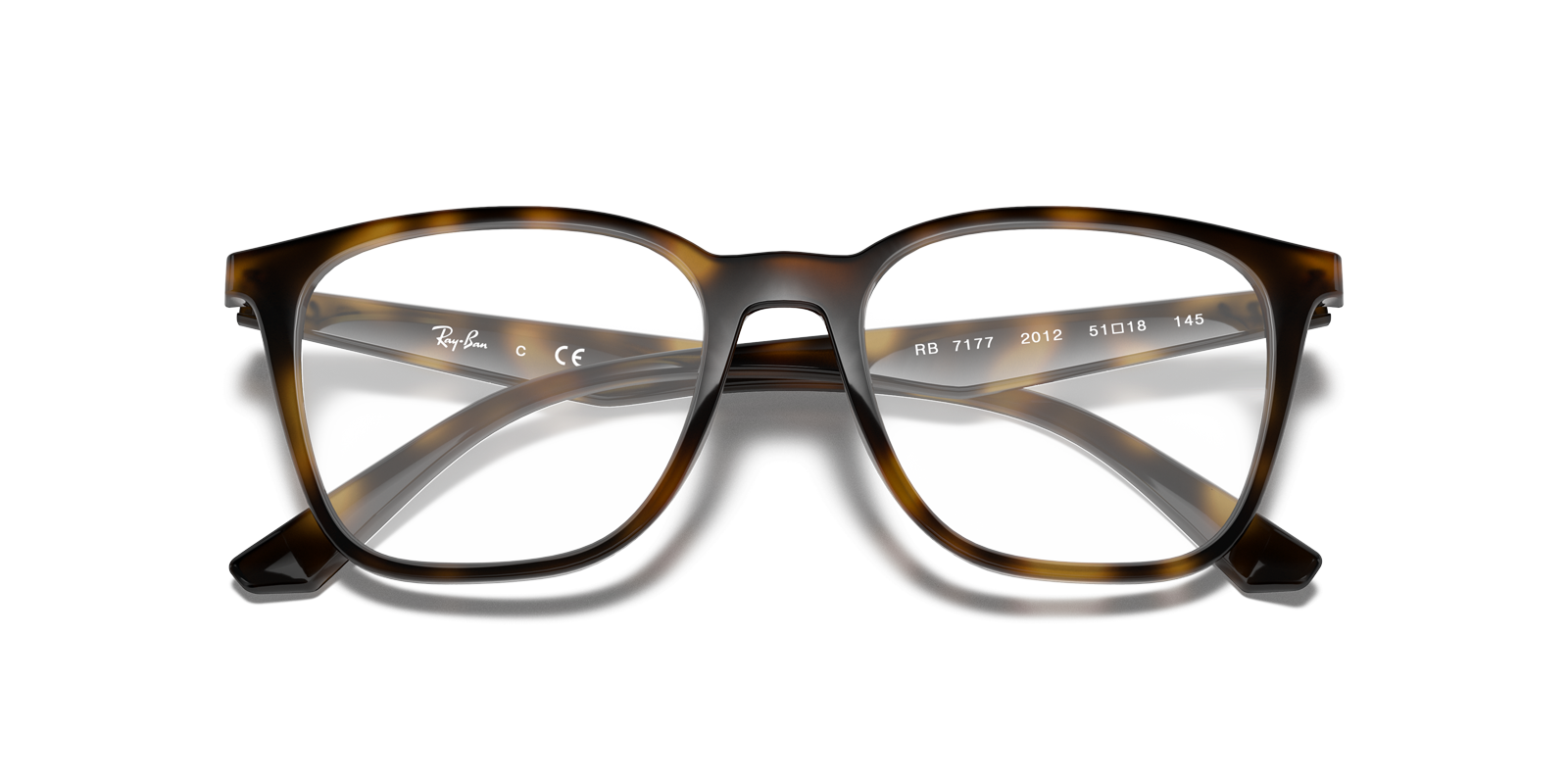 RB7177 Havana PlasticSunglass Frames for Glasses Direct, Closed View