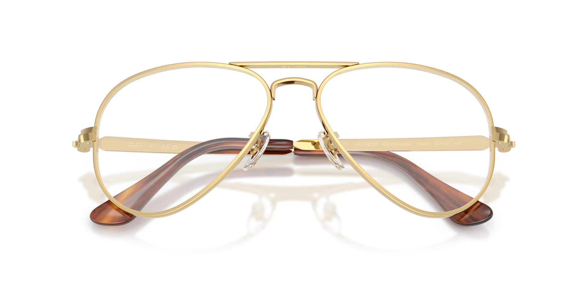 Aviator Max Optics Arista Gold MetalEyeglass Frames for Glasses Direct, Closed View