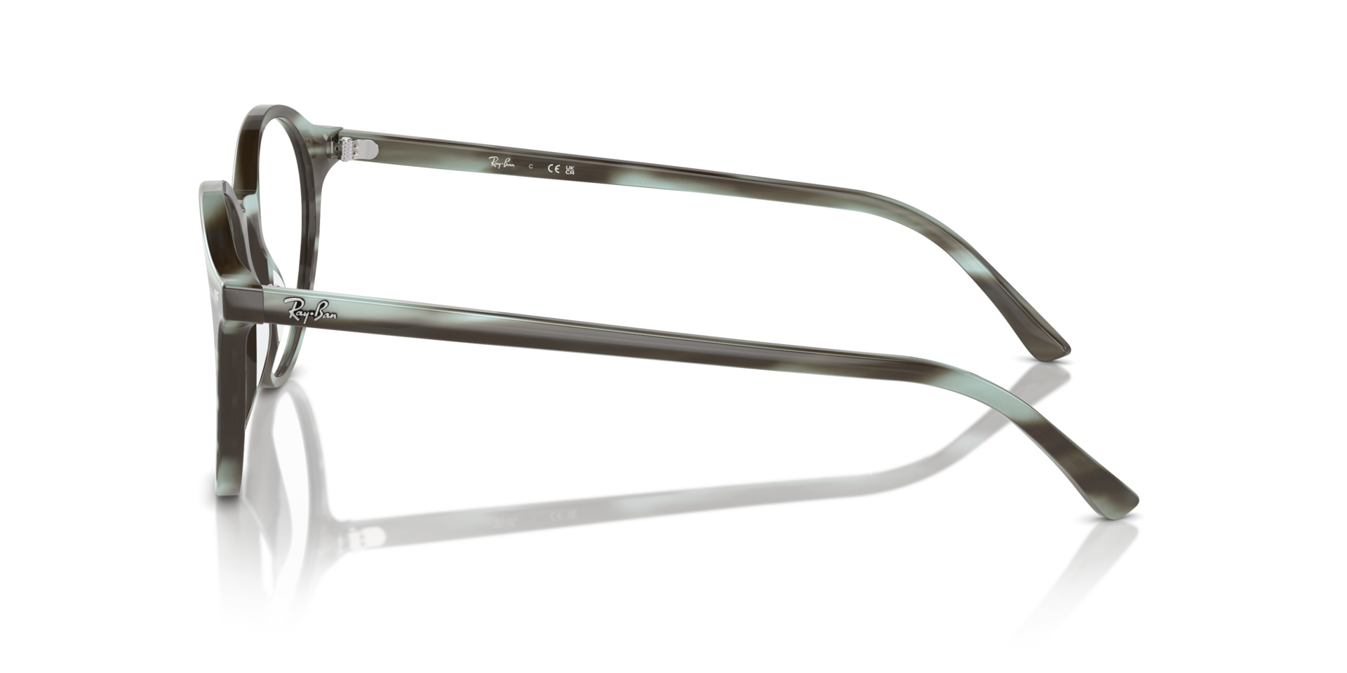 RB5430 Striped Green AcetateEyeglass Frames for Glasses Direct, Side View