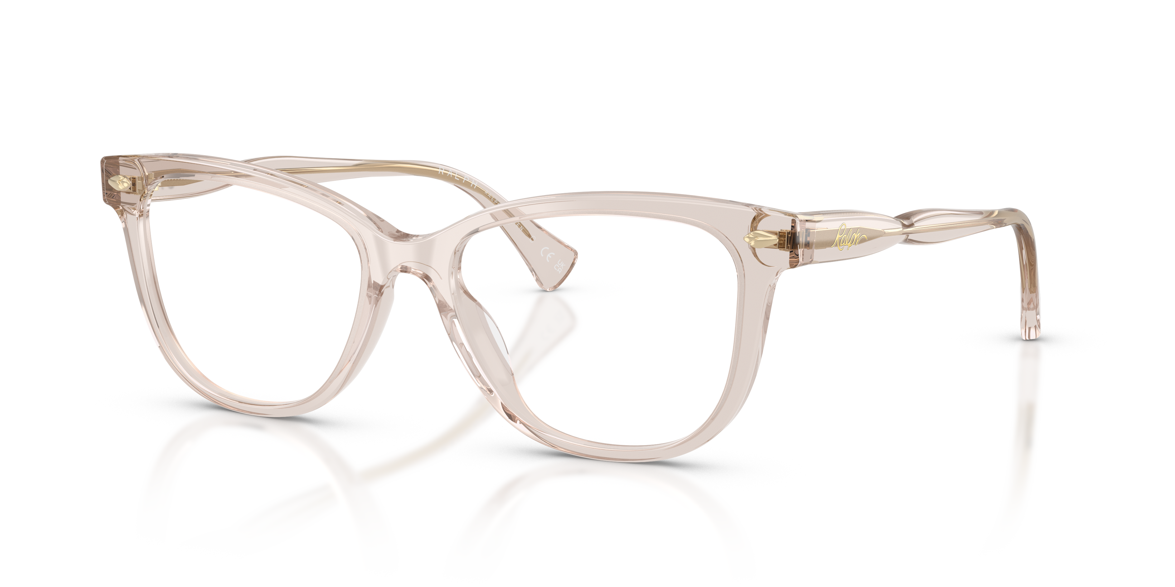 RA7189U Beige Transparent AcetateEyeglass Frames for Glasses Direct, Angle View