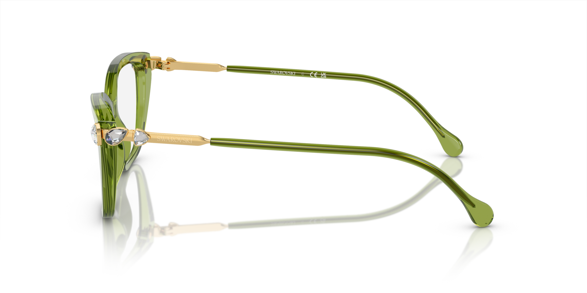 SK2011 Transparent Green AcetateEyeglass Frames for Glasses Direct, Side View