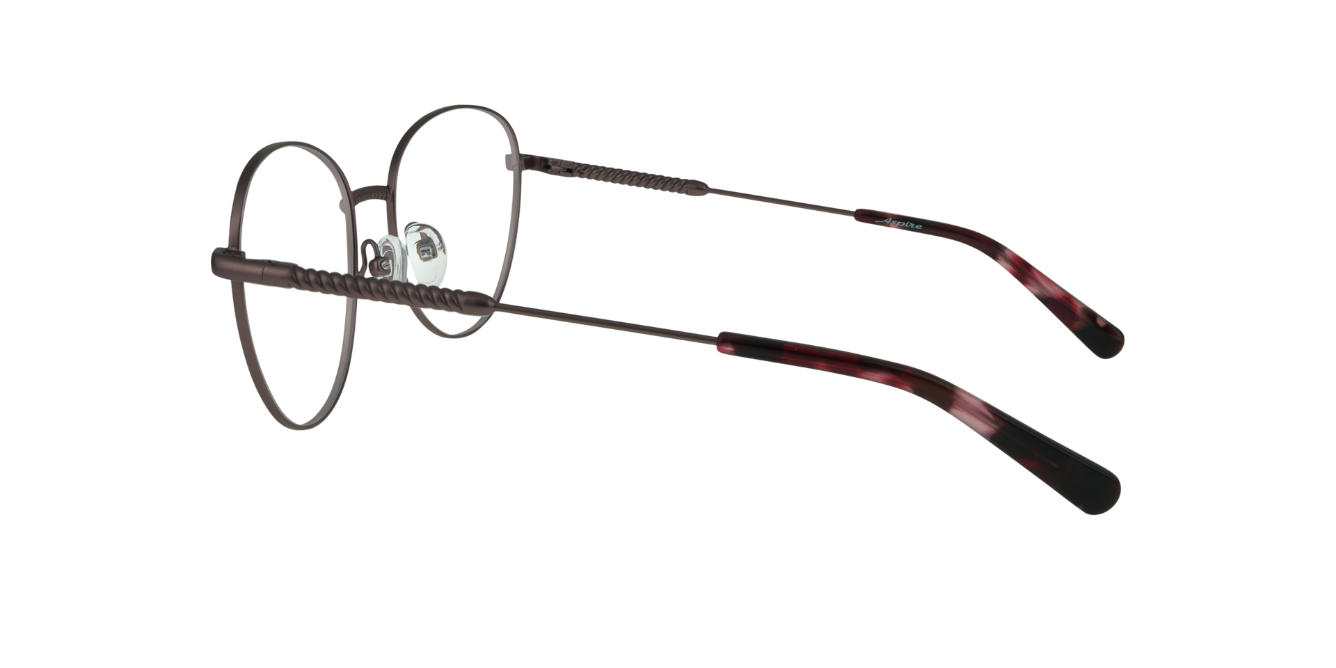 Jane Matte Dark Grey MetalEyeglass Frames for Glasses Direct, Side View