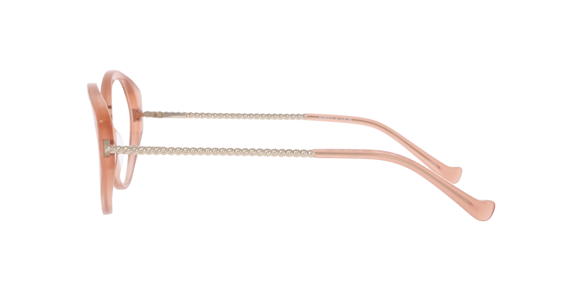 Nyla Milky Coral AcetateEyeglass Frames for Glasses Direct, Side View