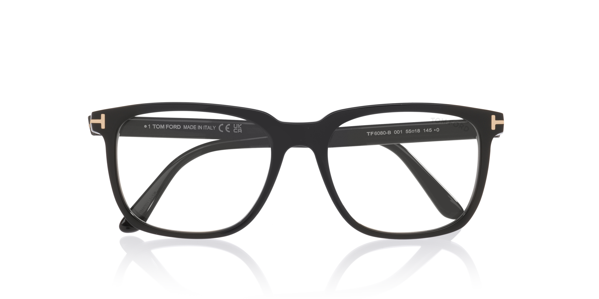 FT6080-B Black AcetateEyeglass Frames for Glasses Direct, Closed View