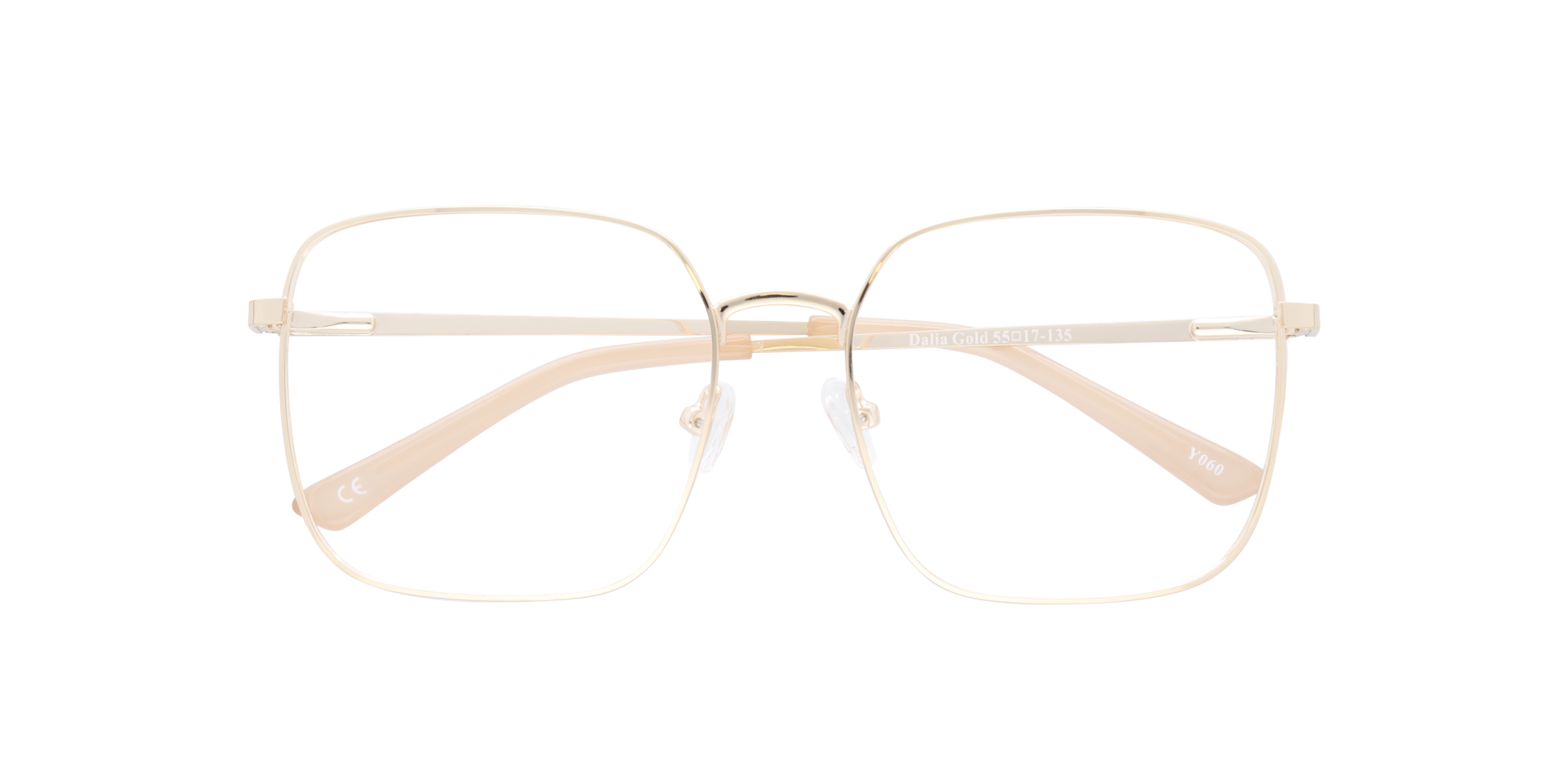 Dalia Gold MetalEyeglass Frames for Glasses Direct, Closed View