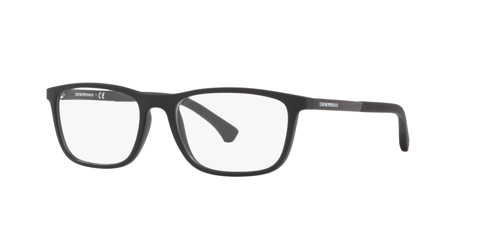 EA3069 Matte Black PlasticEyeglass Frames for Glasses Direct, Angle View
