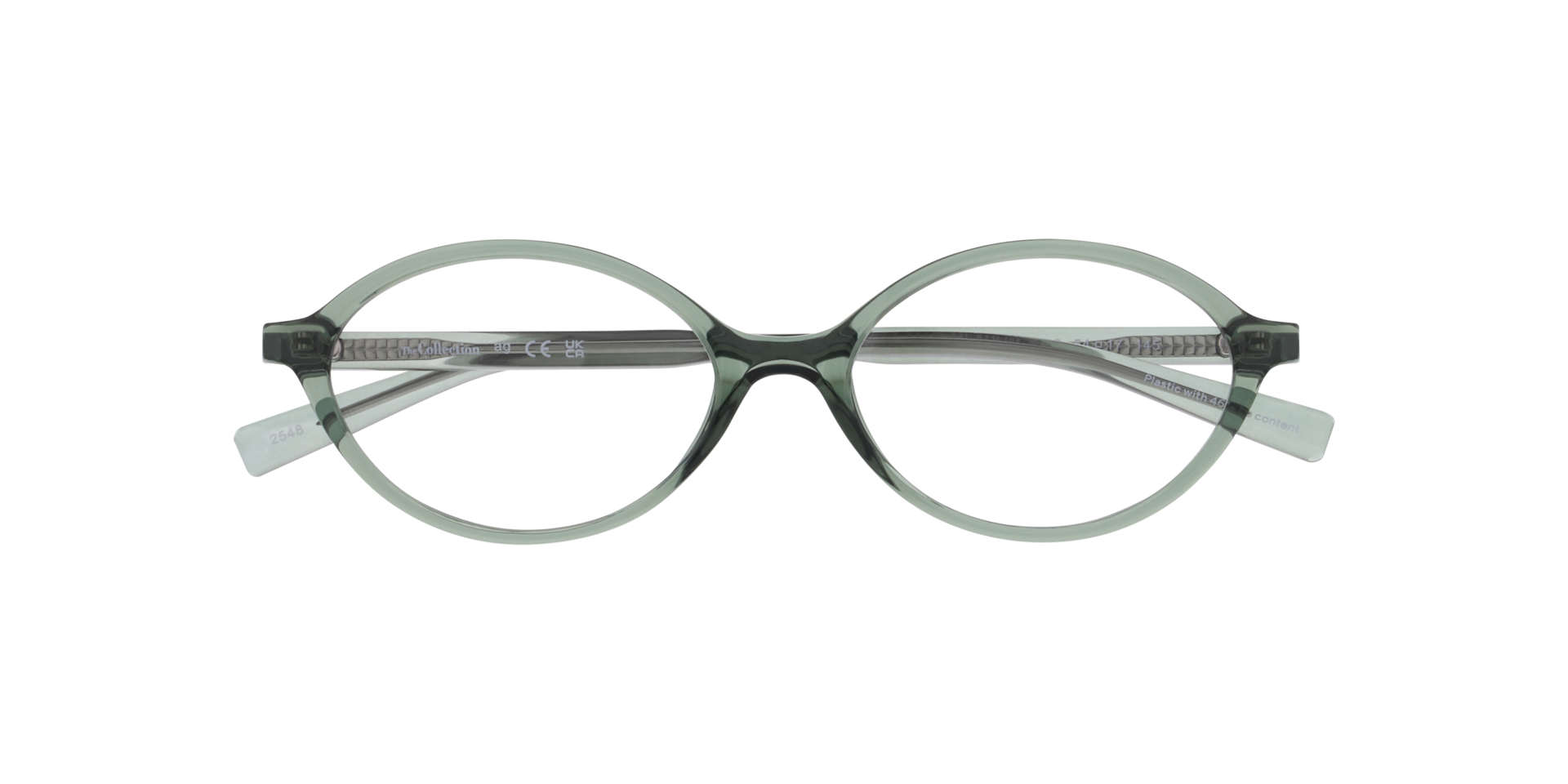 Meadow Transparent Green PlasticEyeglass Frames for Glasses Direct, Closed View