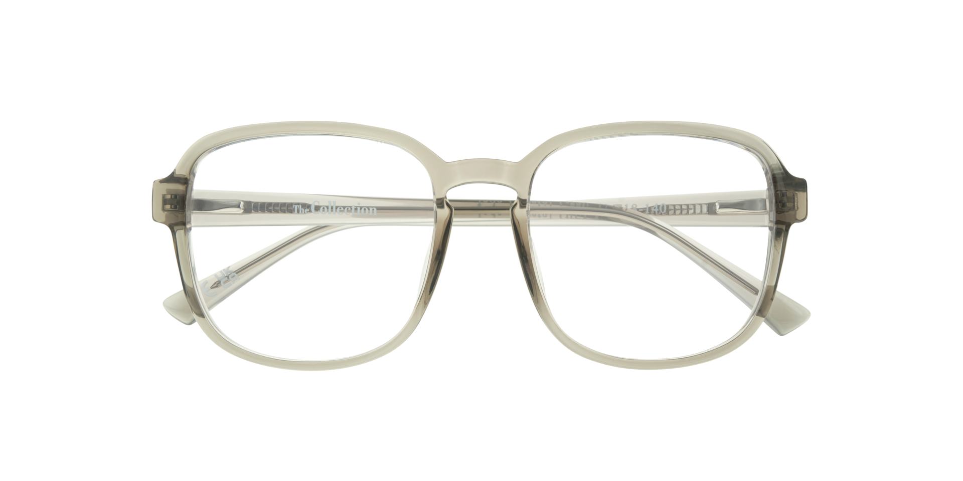 Jada Crystal Grey PlasticEyeglass Frames for Glasses Direct, Closed View