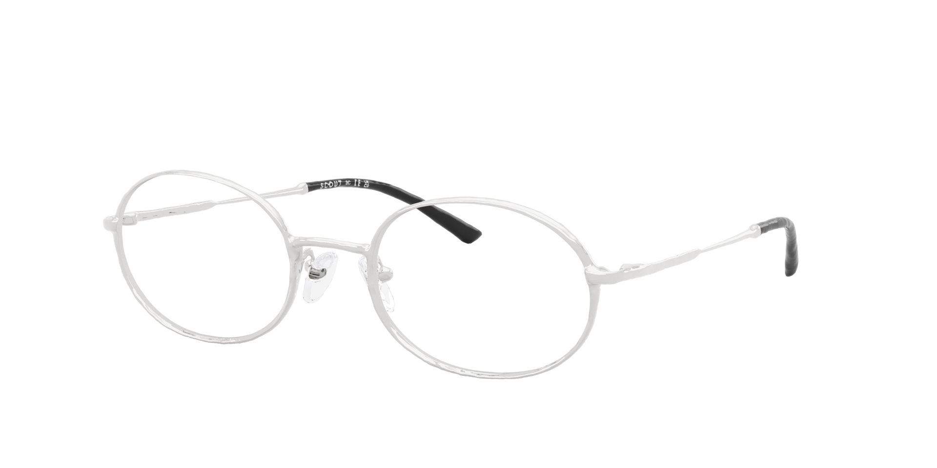 Mingus Shiny Silver MetalEyeglass Frames for Glasses Direct, Angle View