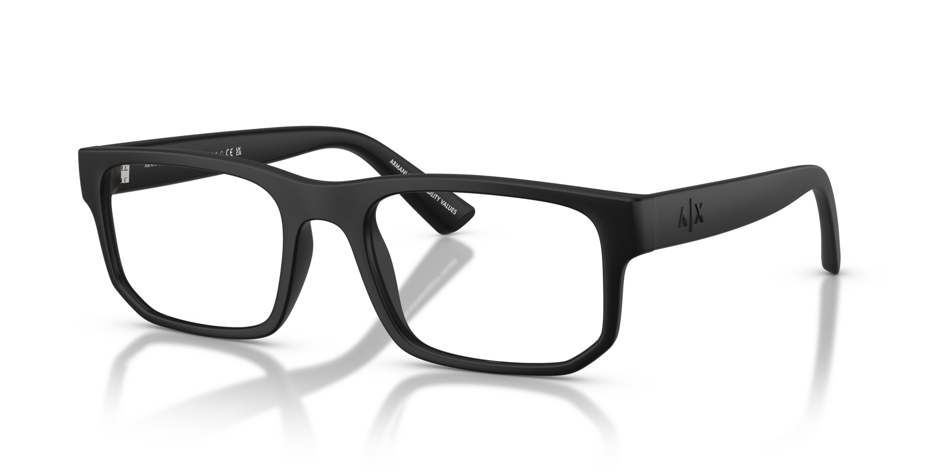 AX3135 Matte Black PlasticEyeglass Frames for Glasses Direct, Angle View