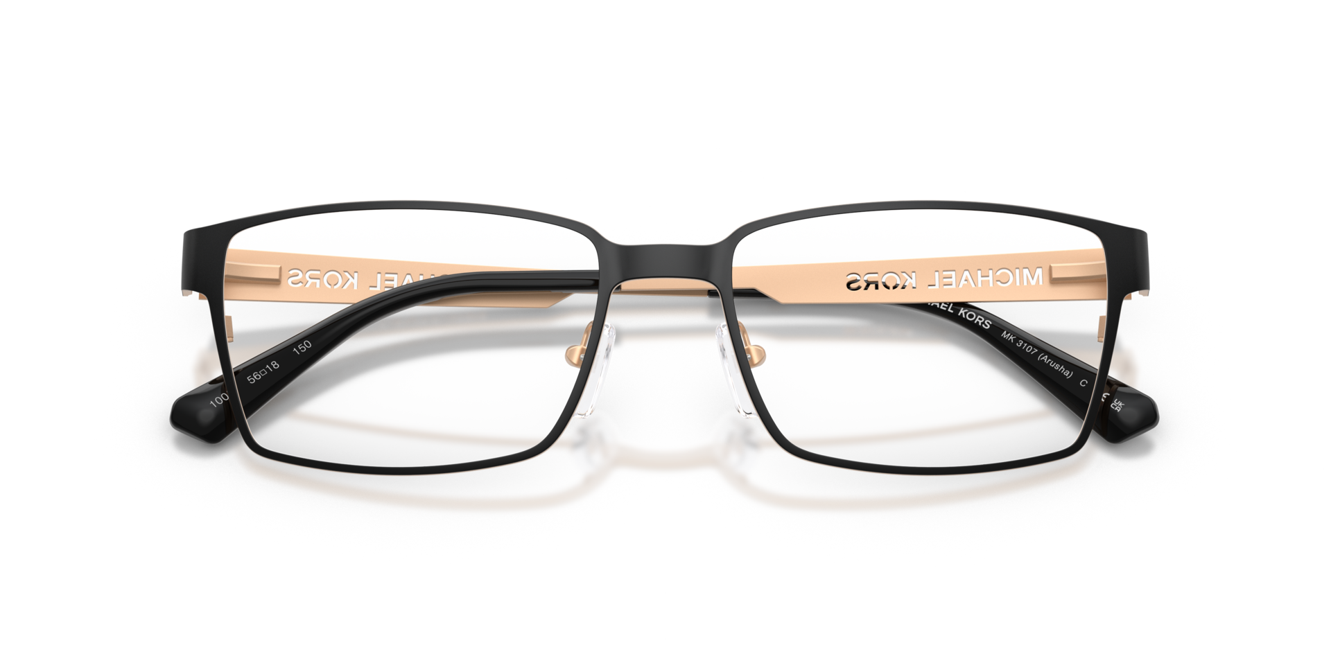 MK3107 Black Matte MetalEyeglass Frames for Glasses Direct, Closed View