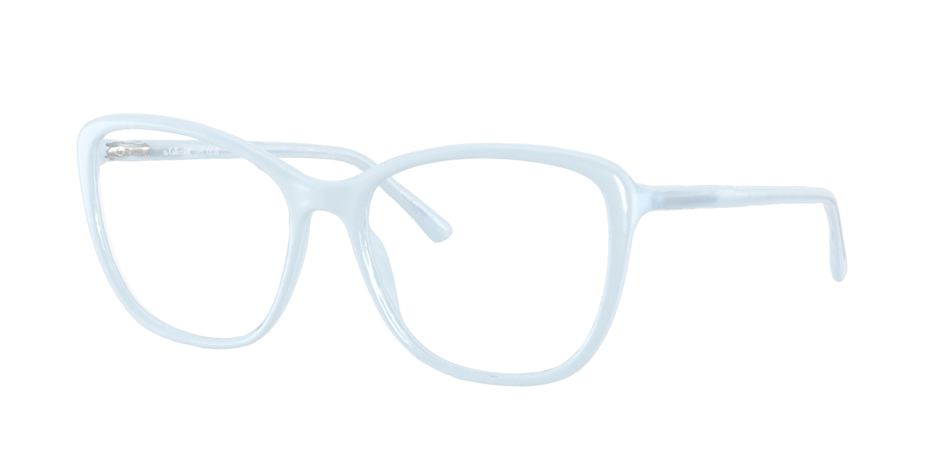 Marigold Milky Light Blue AcetateEyeglass Frames for Glasses Direct, Angle View