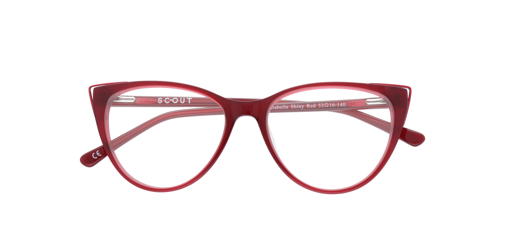 Arabella Shiny Red AcetateEyeglass Frames for Glasses Direct, Closed View