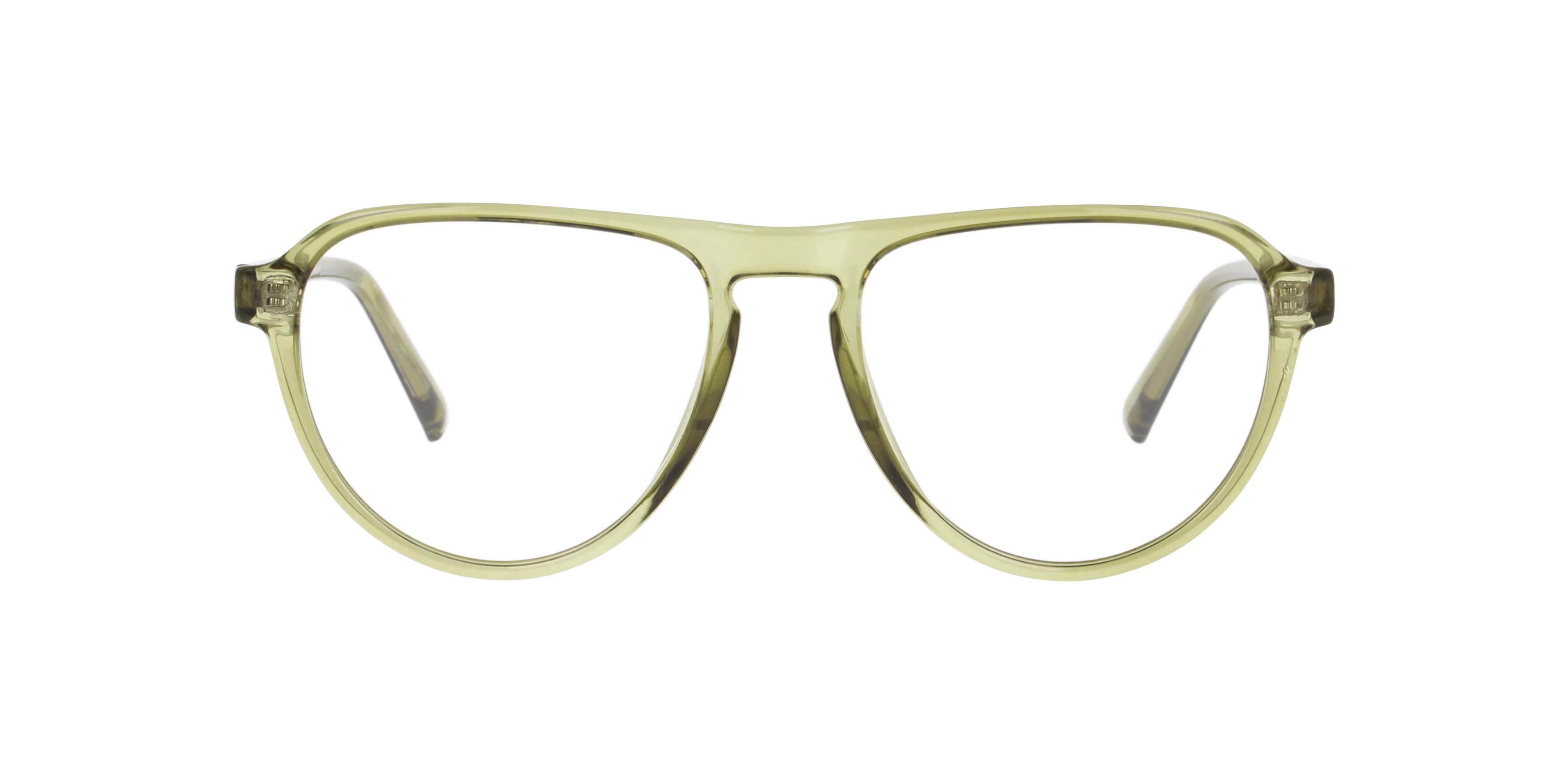 Nigel Transparent Green PlasticEyeglass Frames for Glasses Direct, Front View