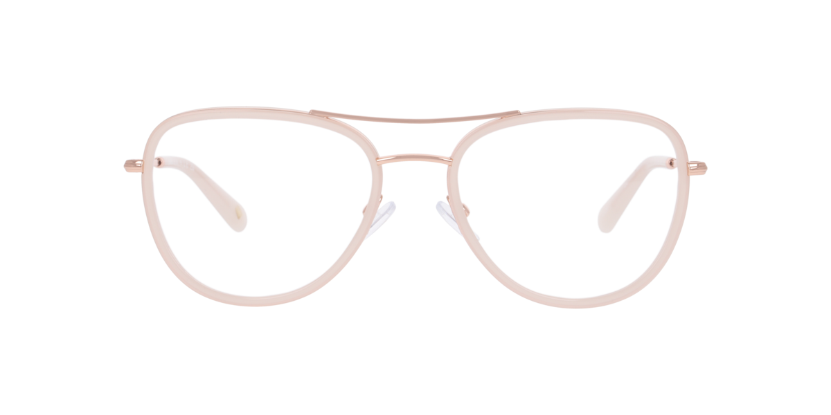 Milky White/Pink Gold pilot Metal eyeglasses Online - Full Rim - Northolt