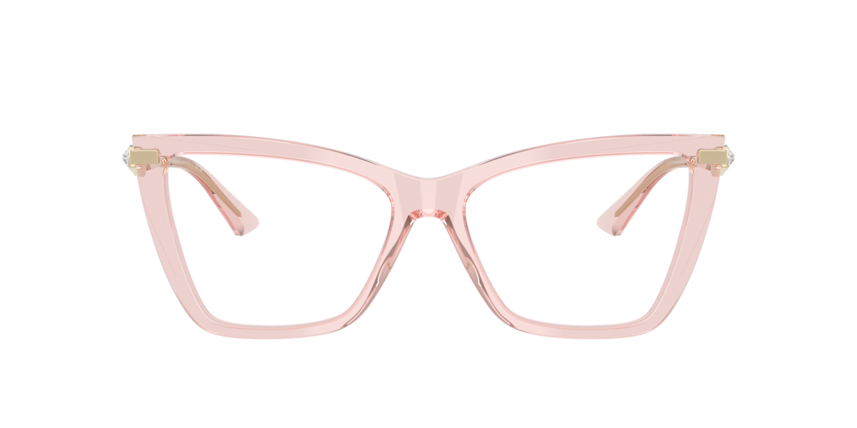 Jimmy Choo Women's Transparent Pink Cat-Eye Acetate Eyeglasses Online - Full Rim - Jc3020b
