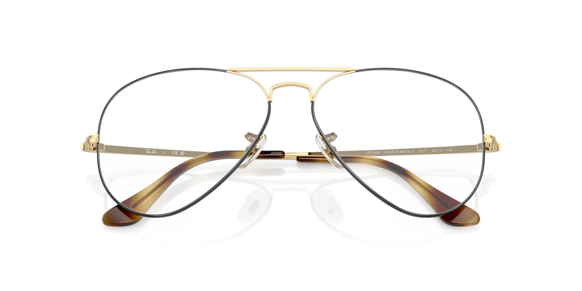 Aviator Optics Havana On Arista MetalEyeglass Frames for Glasses Direct, Closed View