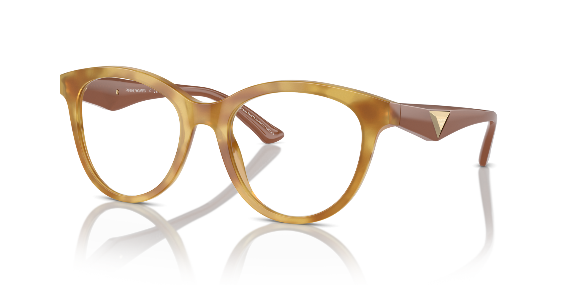 EA3236 Shiny Light Havana AcetateEyeglass Frames for Glasses Direct, Angle View