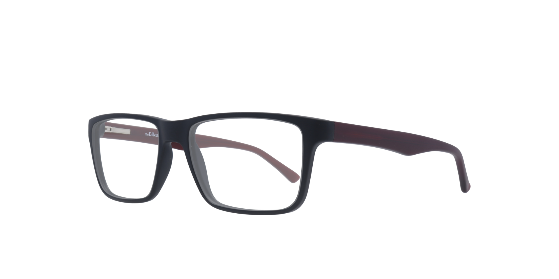Henry Matte Black & Red PlasticEyeglass Frames for Glasses Direct, Angle View