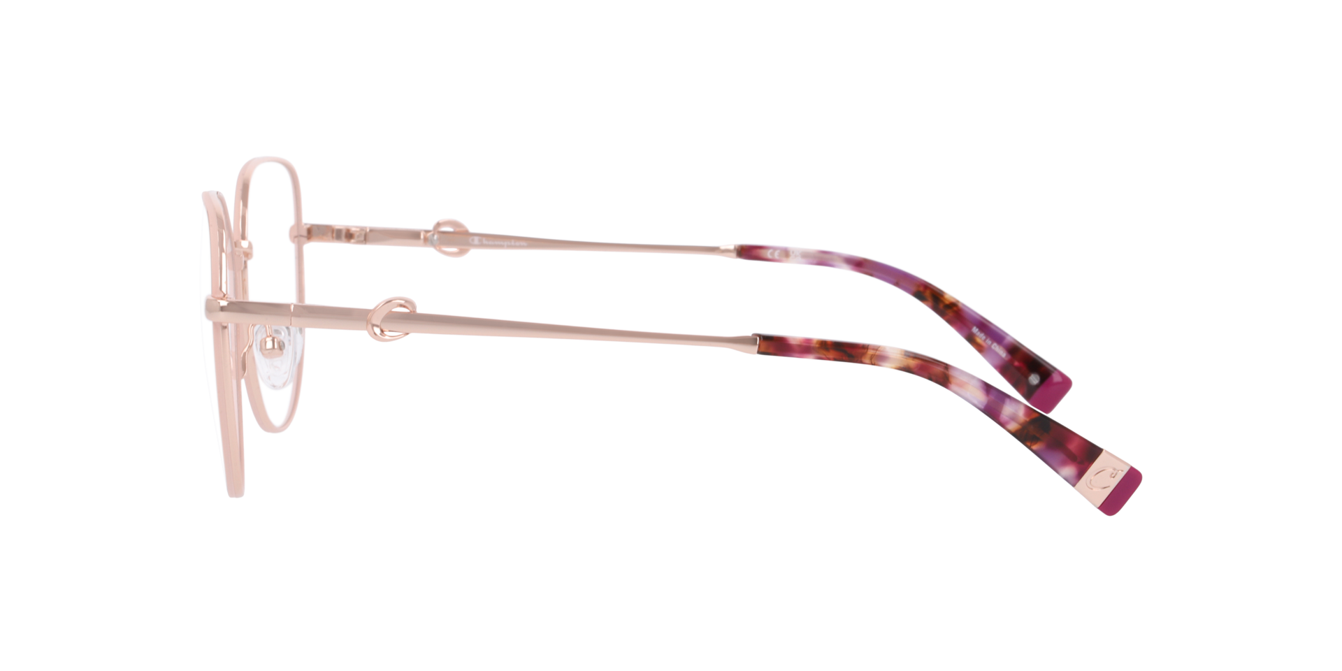 Cuemi Pink MetalEyeglass Frames for Glasses Direct, Side View