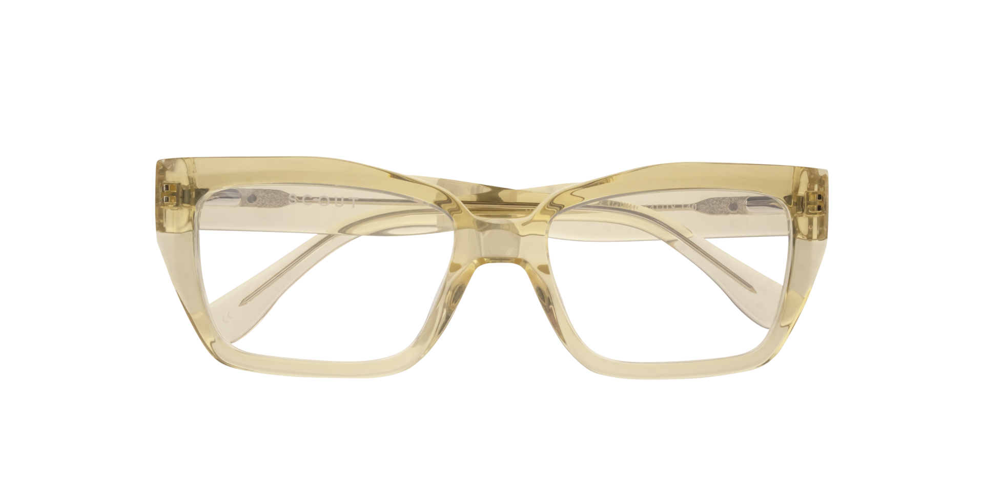 Hallie Crystal Yellow AcetateEyeglass Frames for Glasses Direct, Closed View