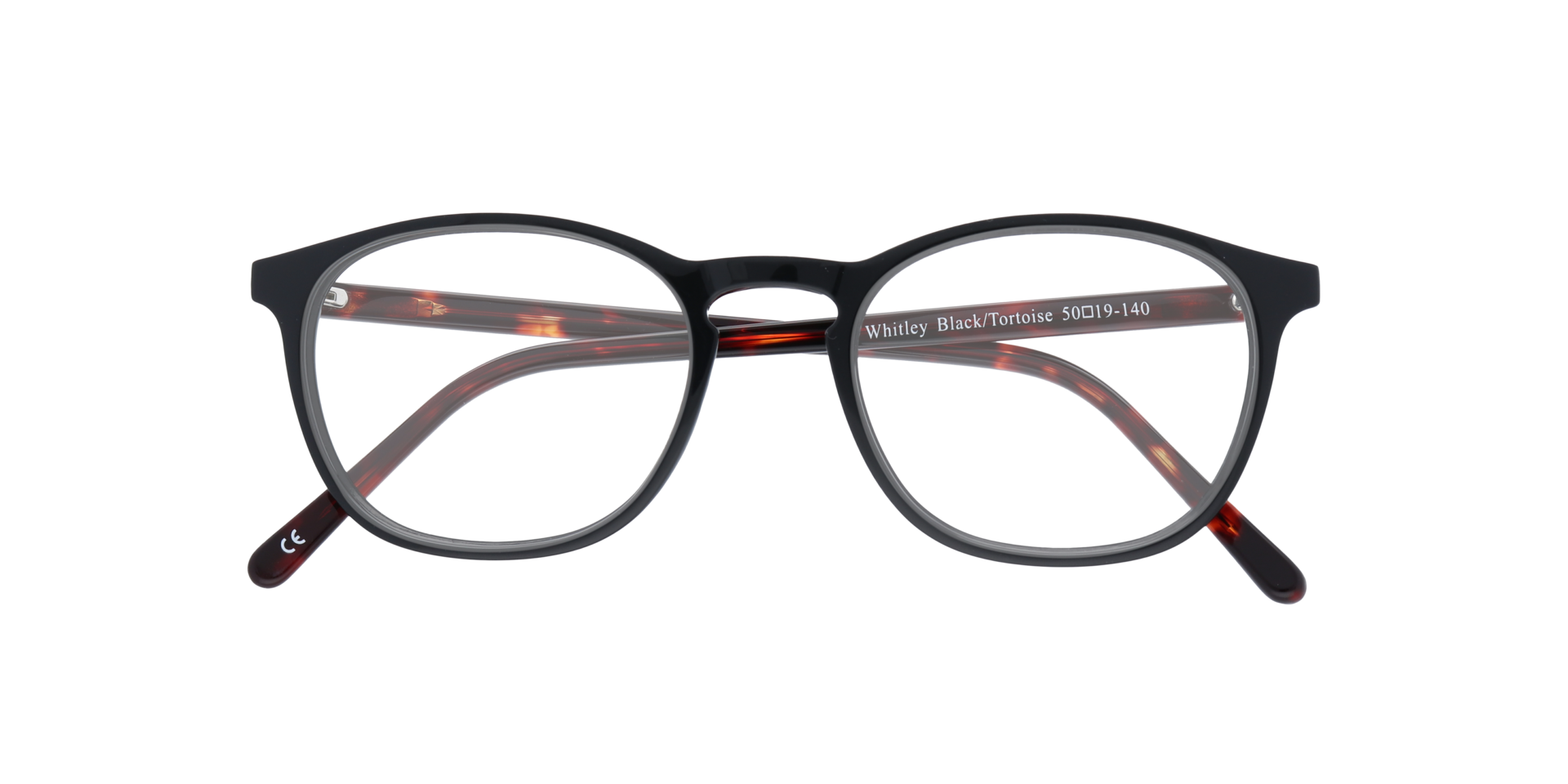 Whitley Black & Tortoise AcetateEyeglass Frames for Glasses Direct, Closed View