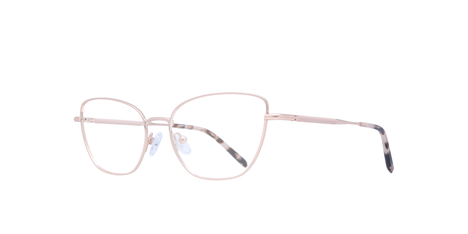 Heidi Shiny Rose Gold MetalEyeglass Frames for Glasses Direct, Angle View
