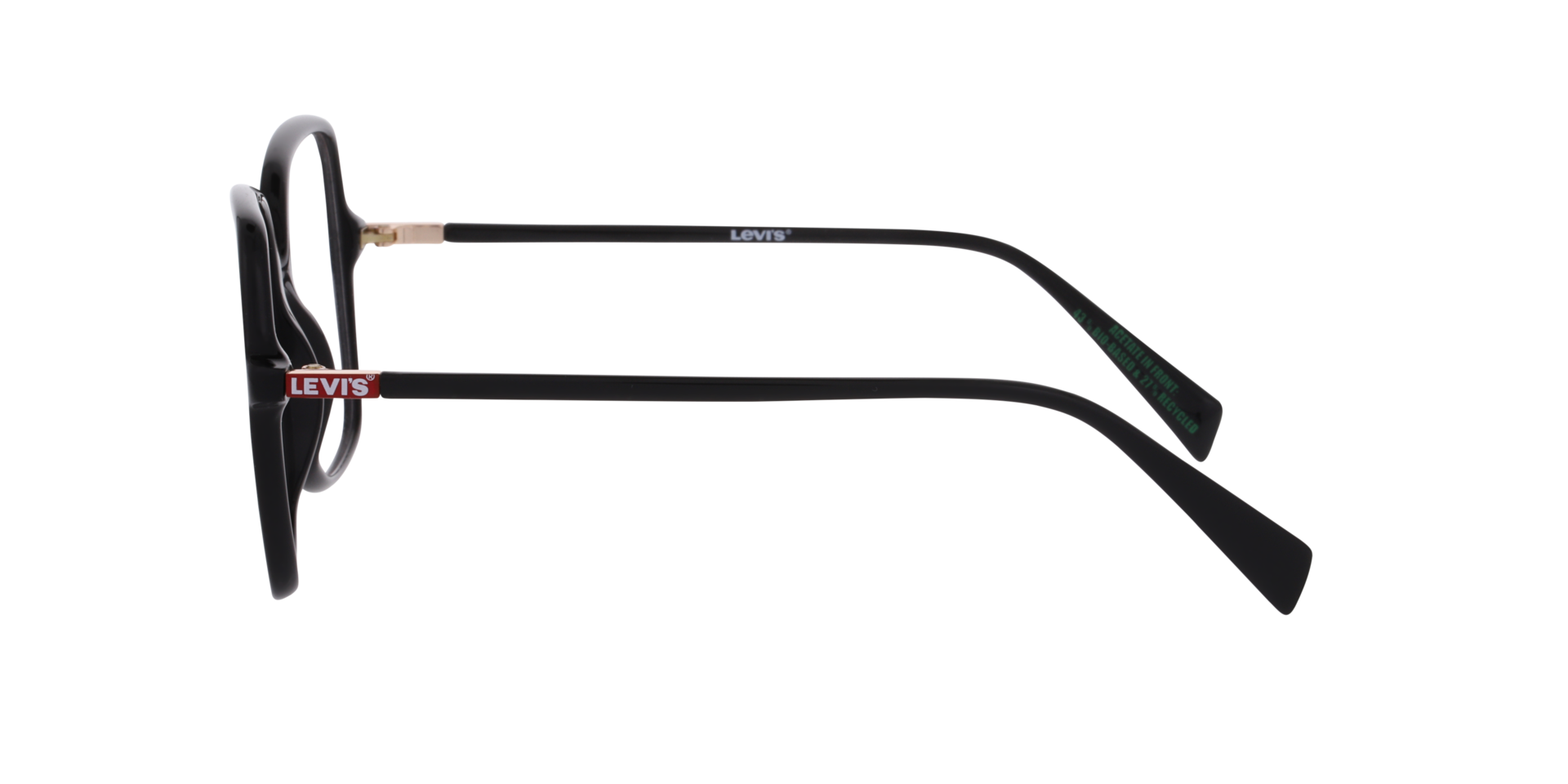 LV 1107 Black AcetateEyeglass Frames for Glasses Direct, Side View