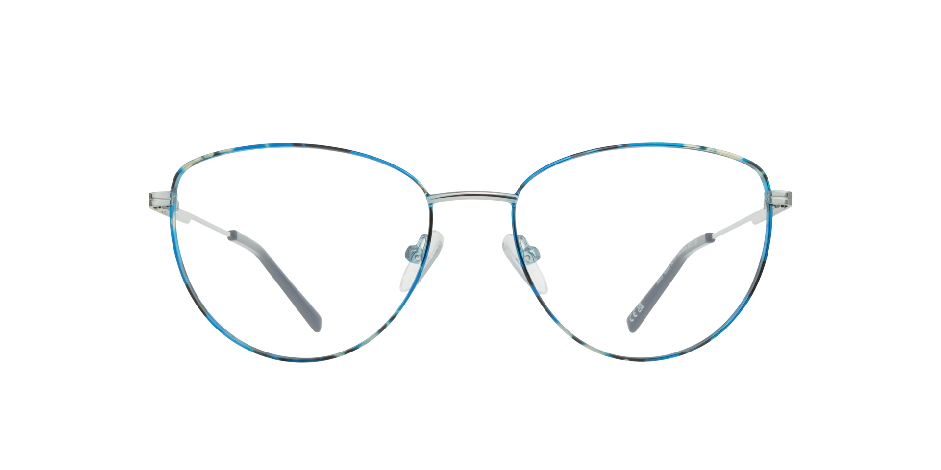 Shiny Silver Blue Havana Janey -  Metal