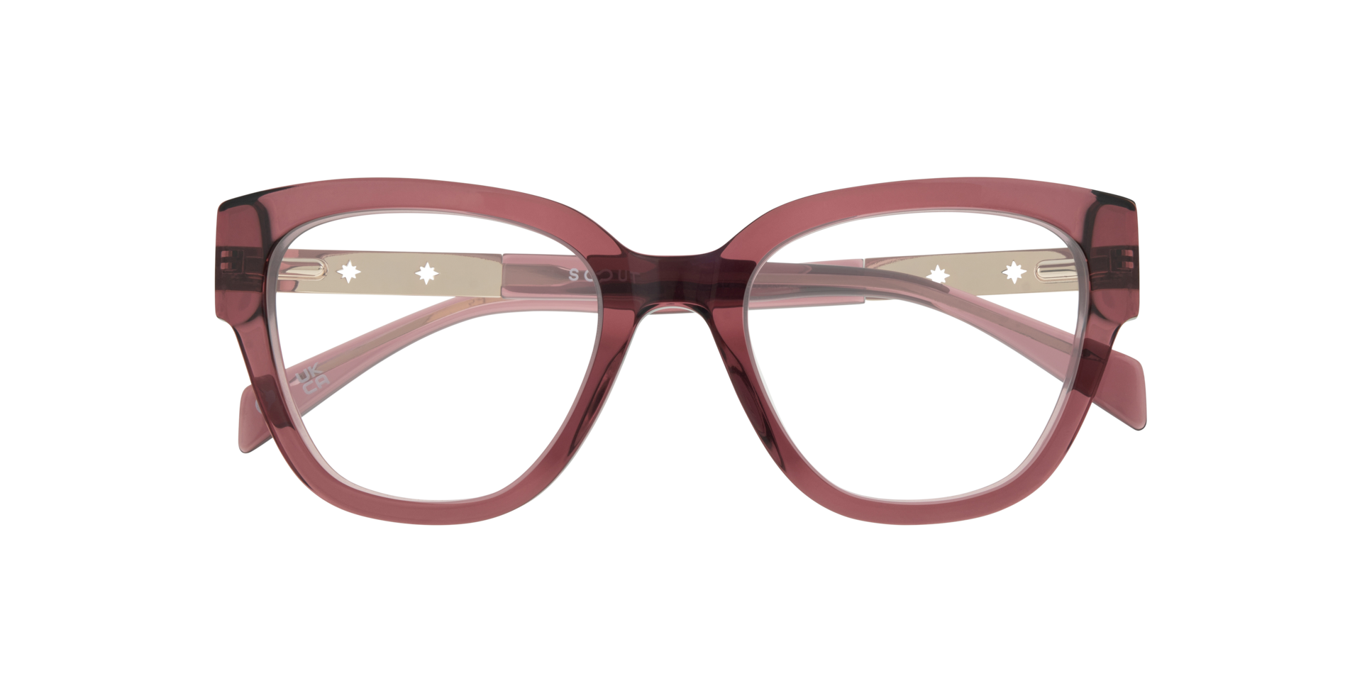 Kenzie Translucent Pink AcetateSunglass Frames for Glasses Direct, Closed View