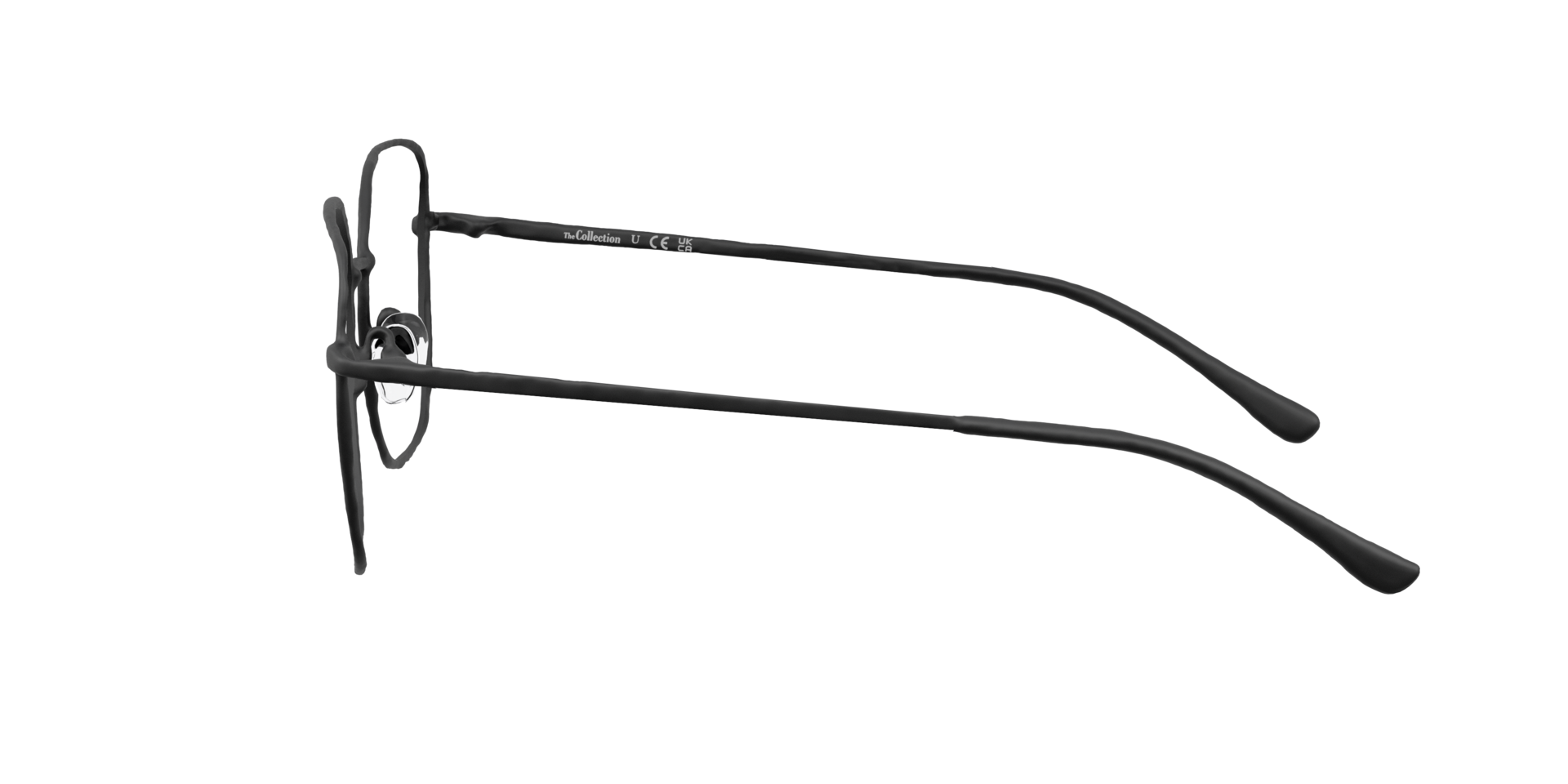 Monique Satin Black MetalEyeglass Frames for Glasses Direct, Side View