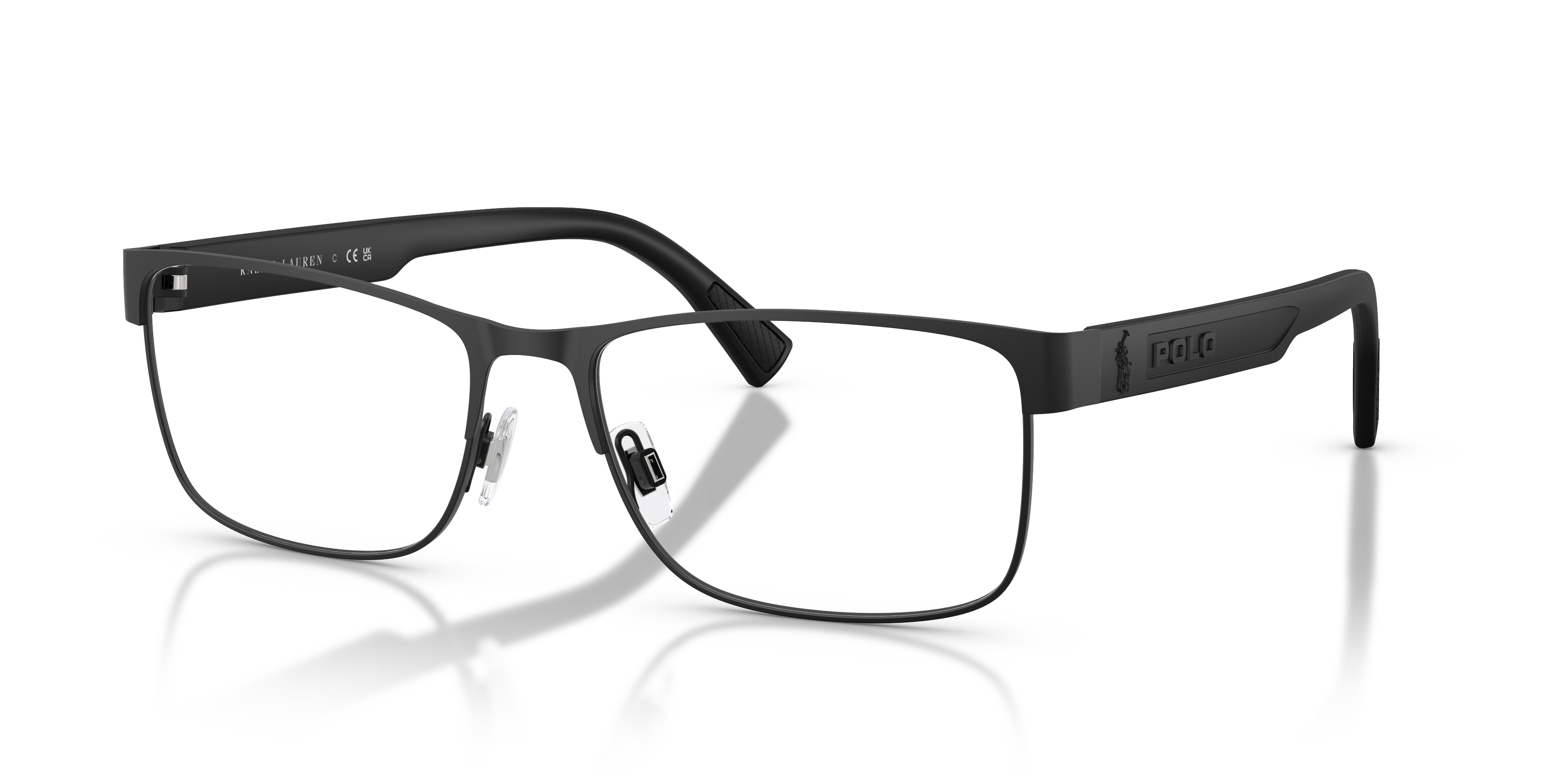 PH1244 Matte Black MetalEyeglass Frames for Glasses Direct, Angle View
