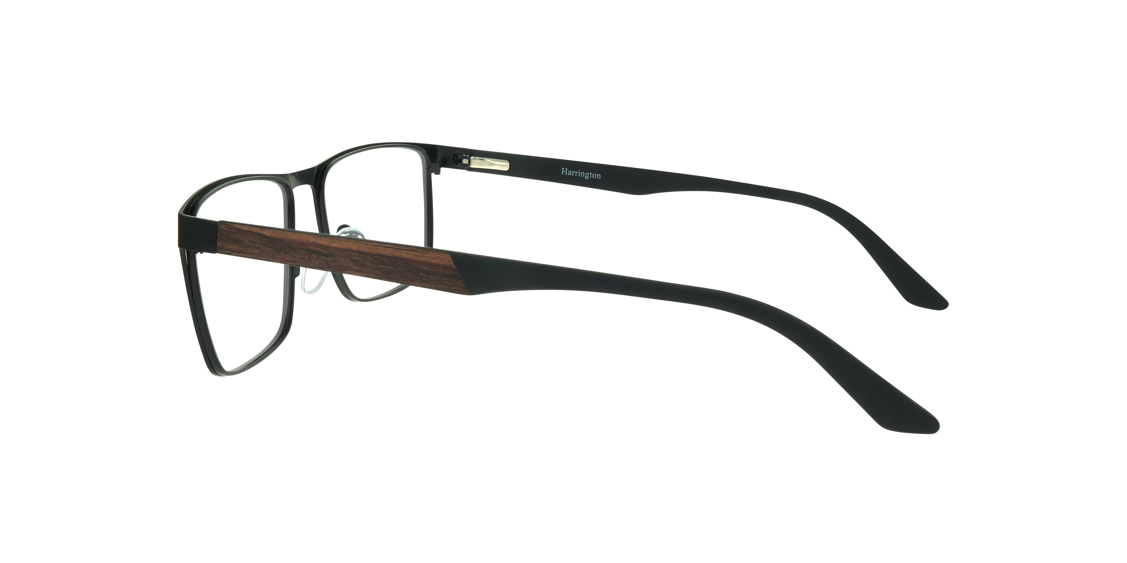 Jimmy Matte Black & Dark Brown MetalEyeglass Frames for Glasses Direct, Side View