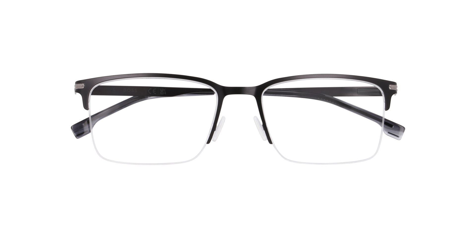 BOSS 1850 Black Matte MetalEyeglass Frames for Glasses Direct, Closed View
